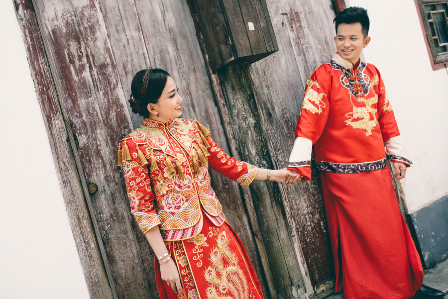 china vintage prewedding photoshoot in Zhujiajiao
